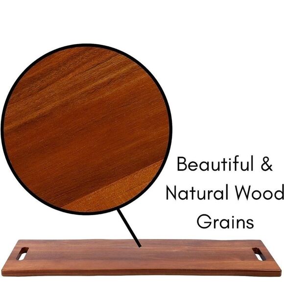 Charcuterie 31.5” Acacia Wooden Grazing Cheese Serving Board with Handles NIB - Picture 12 of 14